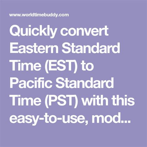 convert from pst to est